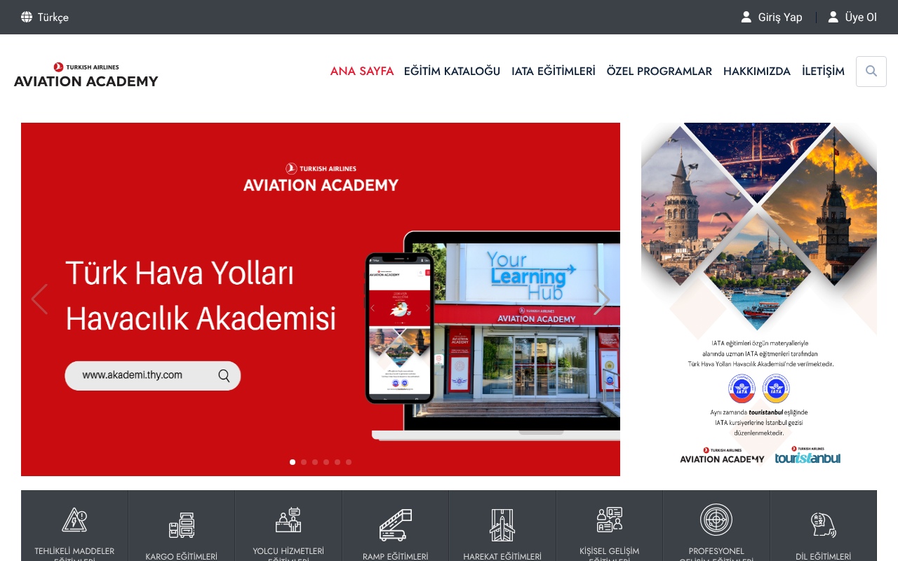 Türk Hava Yolları Havacılık Akademisi screenshot — 30 Apr 2026
