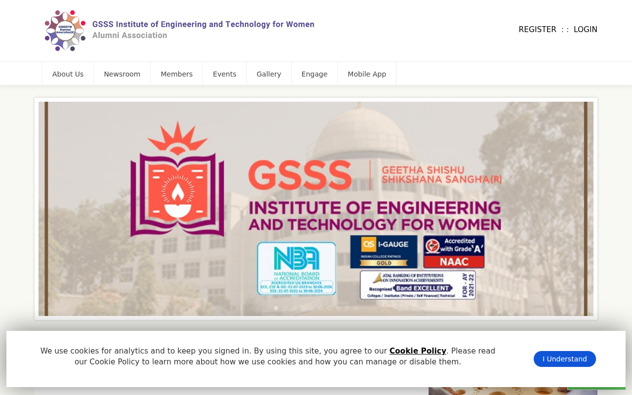 The Official Alumni Network of GSSS Institute of Engineering and Technology for Women screenshot