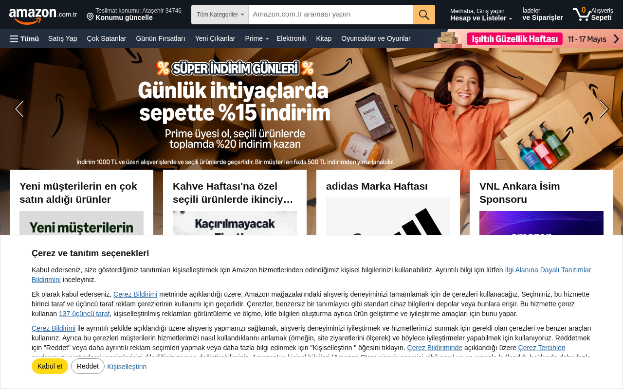 Amazon TR screenshot — 13 May 2026