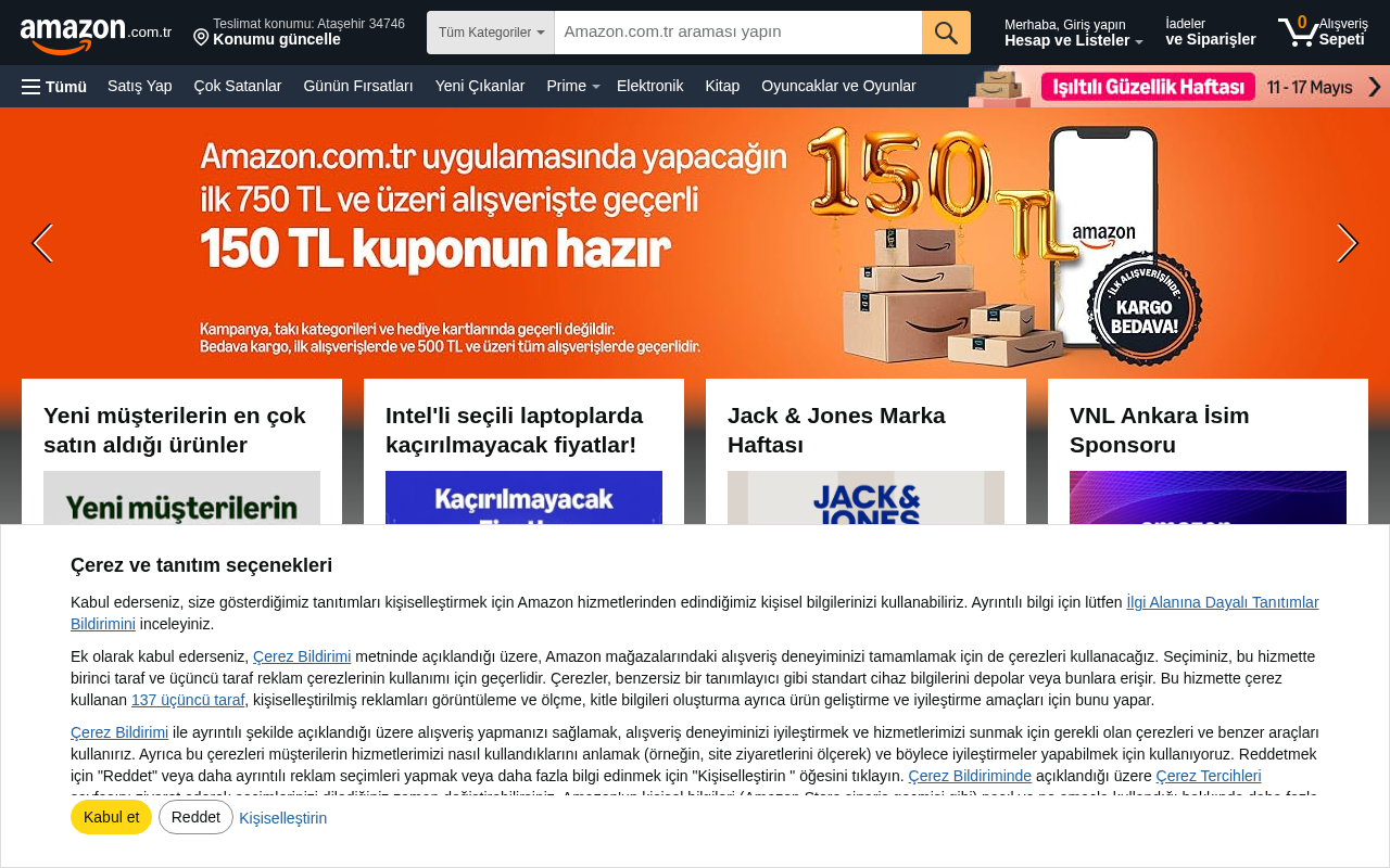 Amazon TR screenshot — 16 May 2026