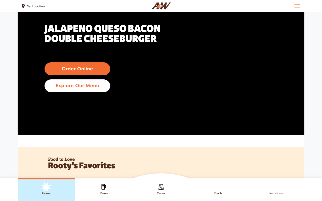 A&amp;W Restaurants screenshot — 30 Apr 2026