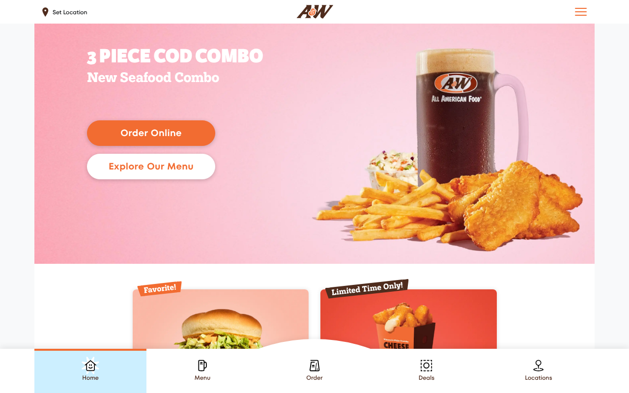 A&amp;W Restaurants screenshot