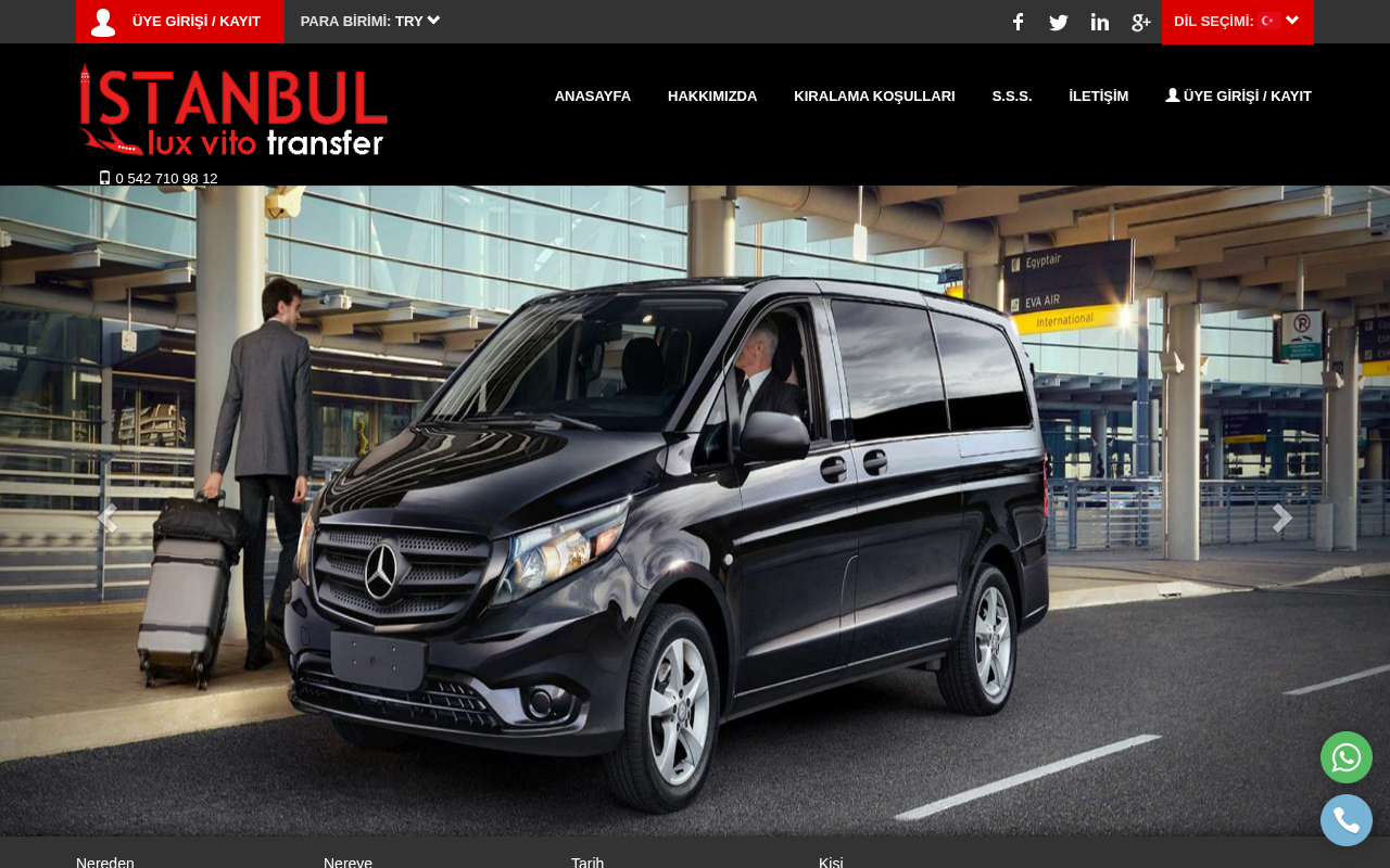 İstanbul havalimanı lux vito transfer screenshot