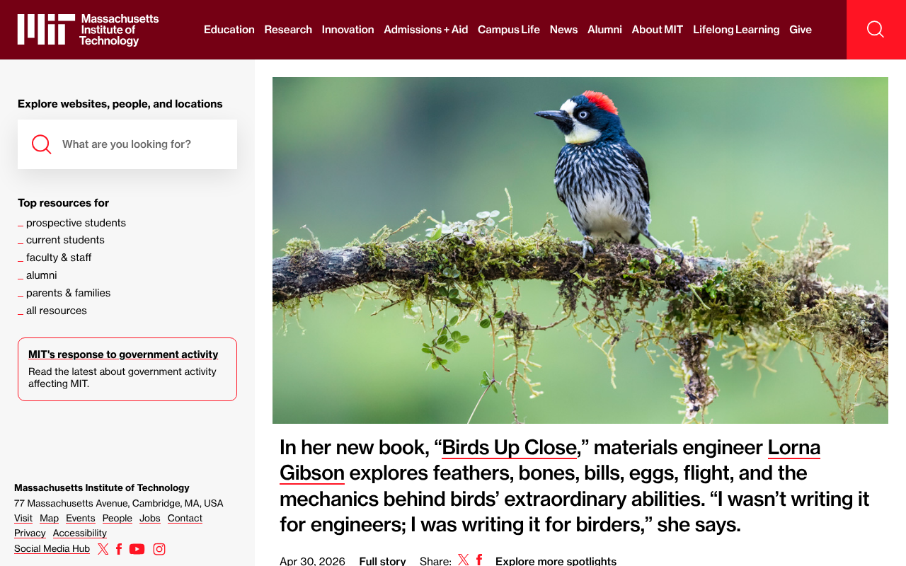 The Massachusetts Institute of Technology (MIT) screenshot — 30 Apr 2026