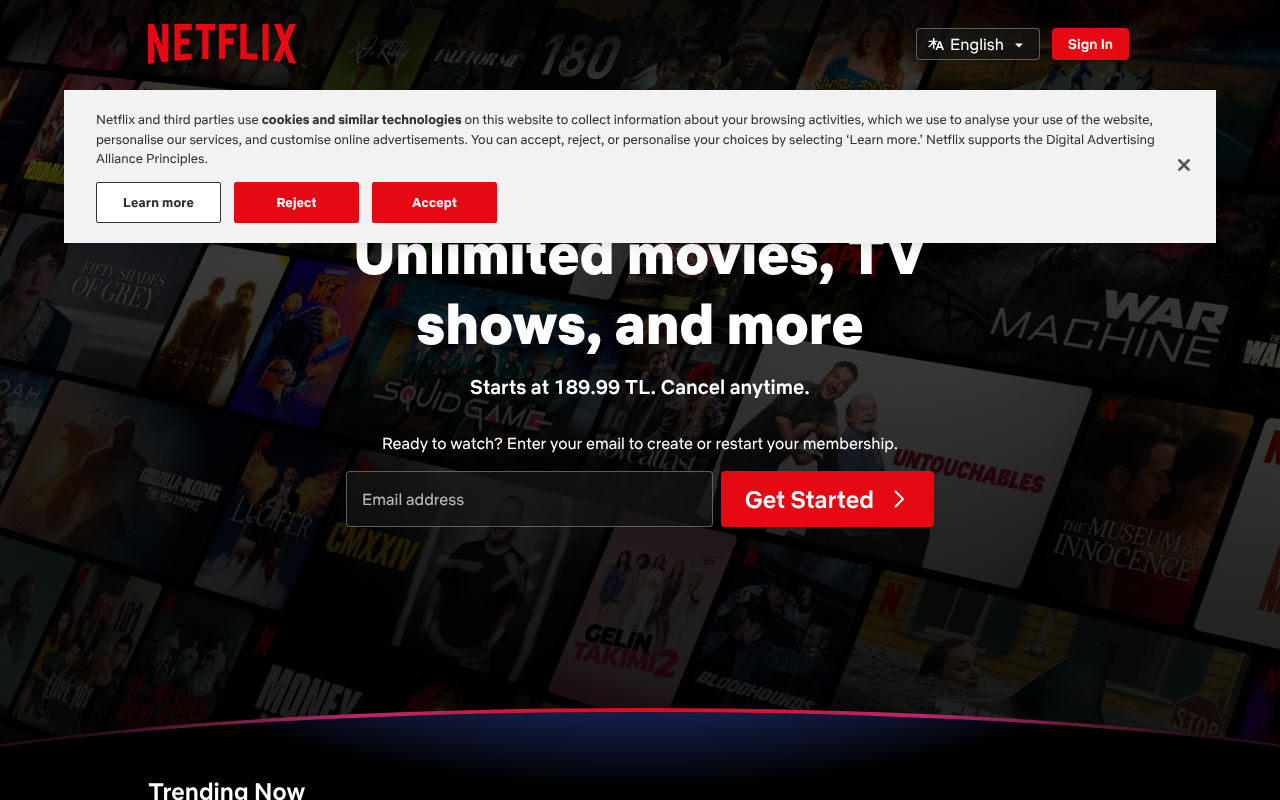 Netflix Türkiye screenshot — 30 Apr 2026