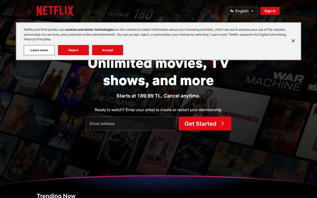 Netflix Türkiye screenshot