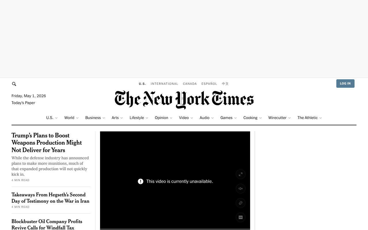 The New York Times screenshot