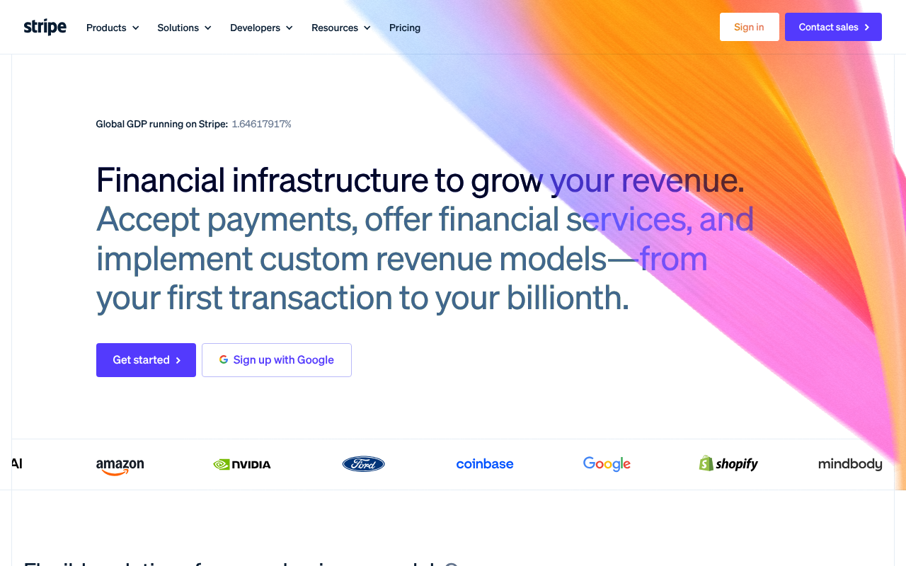 Stripe screenshot
