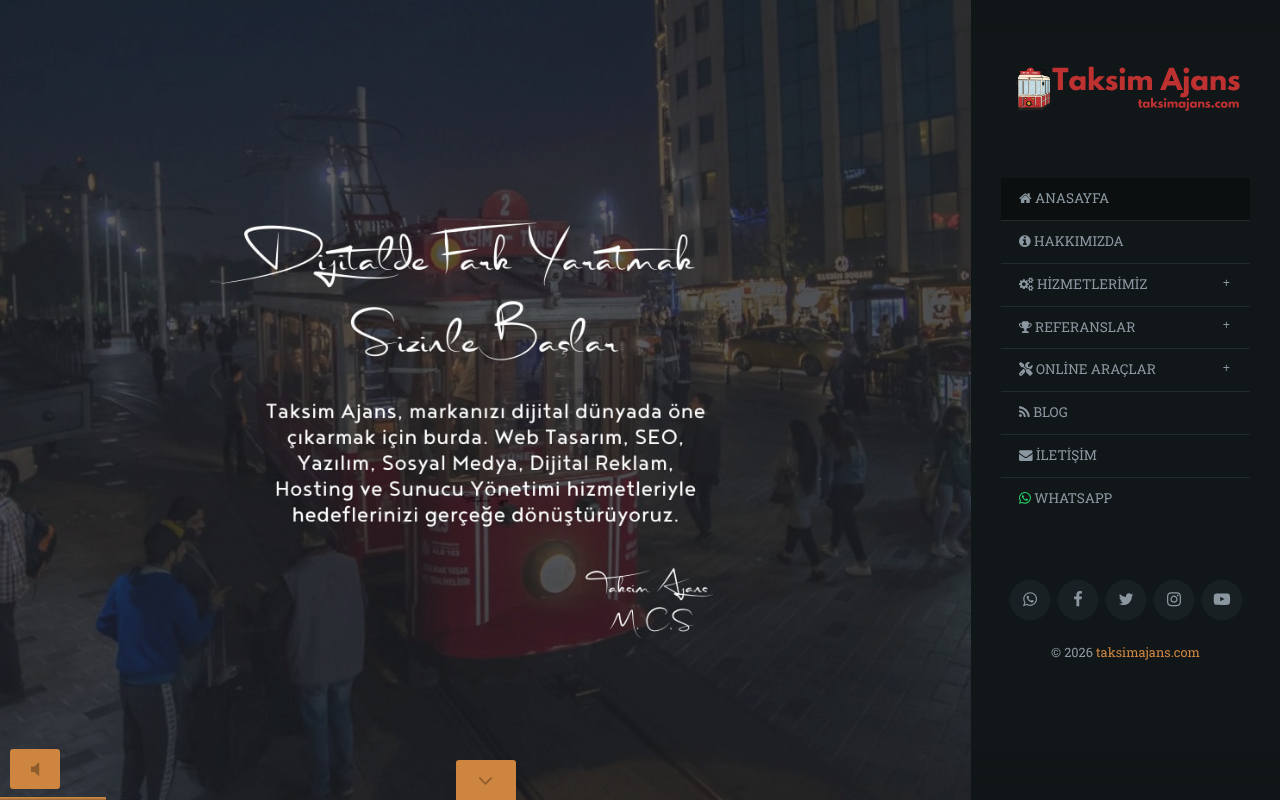 İstanbul Web Tasarım, SEO, Sosyal Medya, Dijital Reklam ve Tanıtım Hizmetleri, Taksim Ajans screenshot — 30 Apr 2026