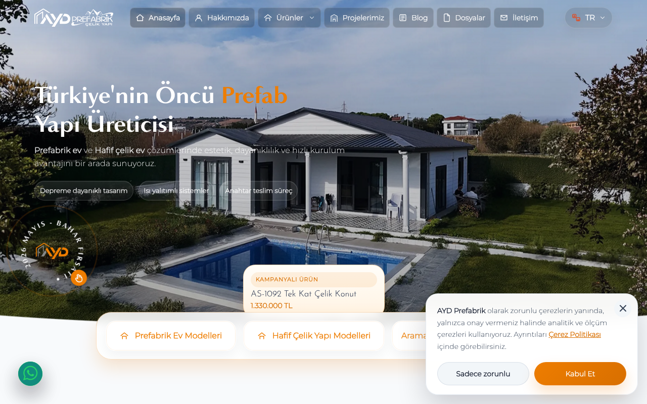Prefabrik Ev &amp; Hafif Çelik Yapı screenshot