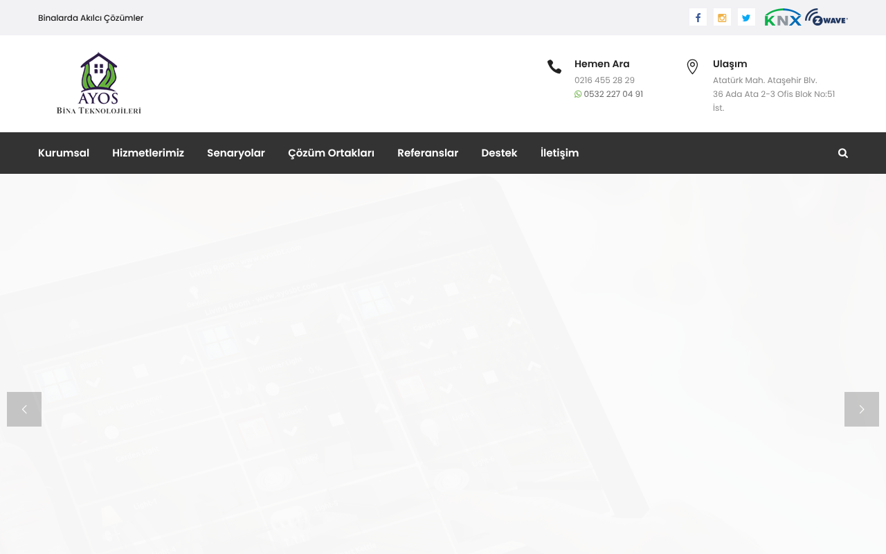 Ayos Bina Teknolojileri - Akıllı Bina ve Ev Otomasyon Sistemleri screenshot — 30 Apr 2026