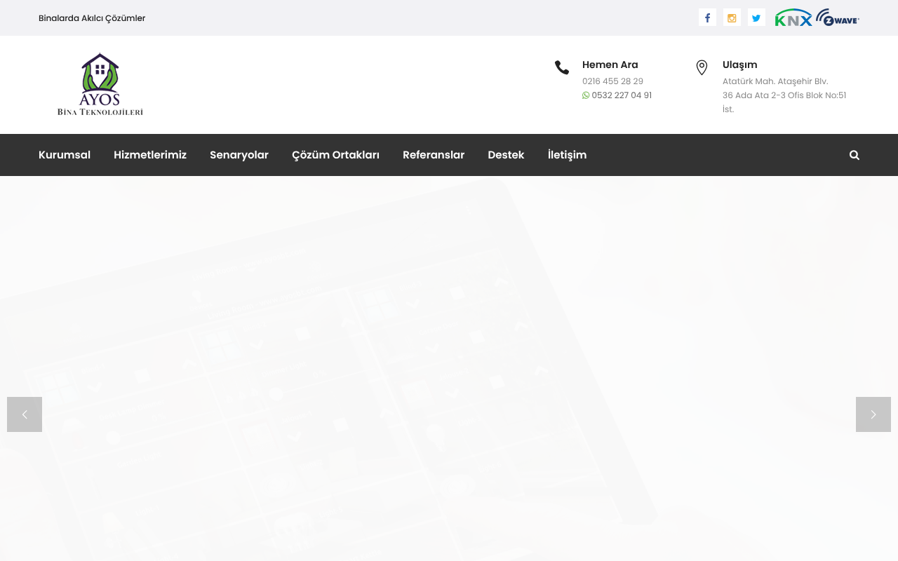 Ayos Bina Teknolojileri - Akıllı Bina ve Ev Otomasyon Sistemleri screenshot