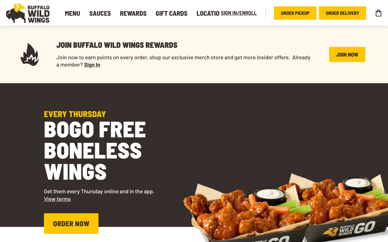 Buffalo Wild Wings screenshot — 30 Apr 2026