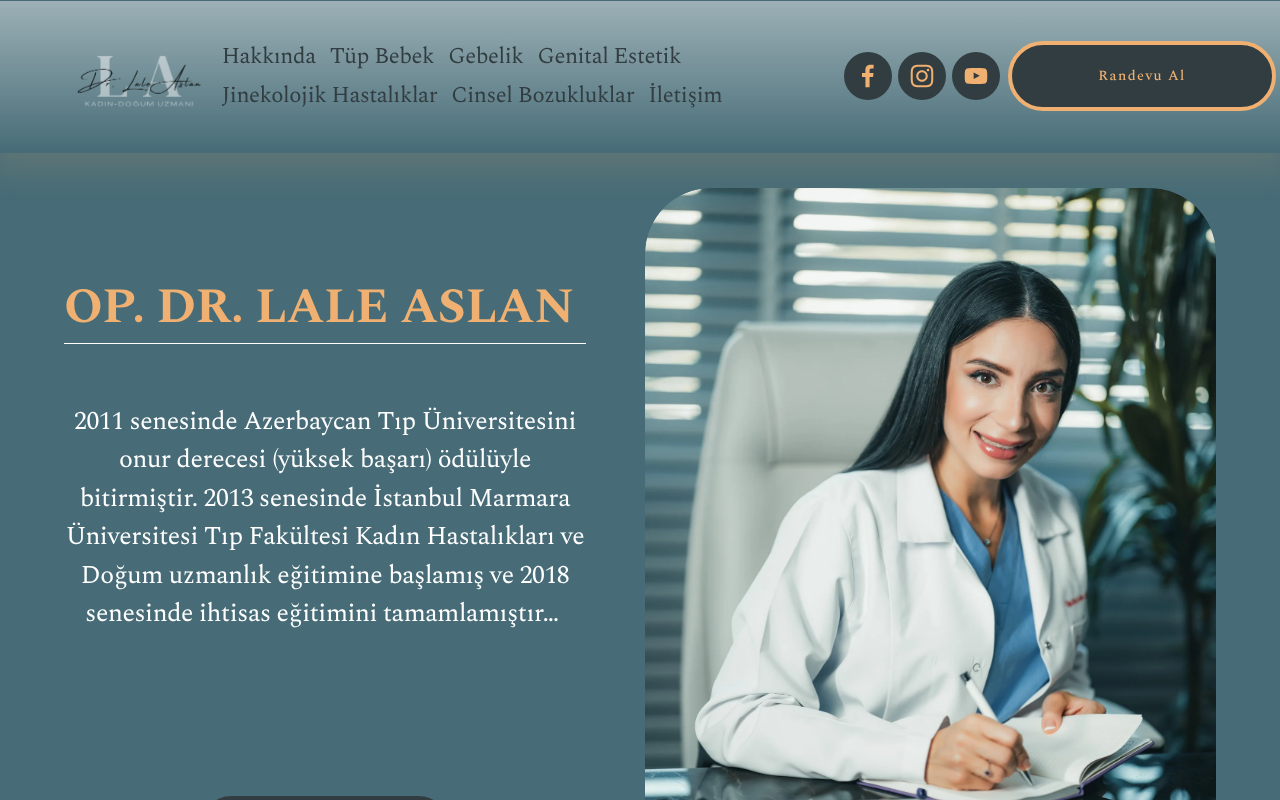 Dr. Lale Aslan (Kadın-Doğum ve İnfertilite Uzmanı) screenshot — 30 Apr 2026
