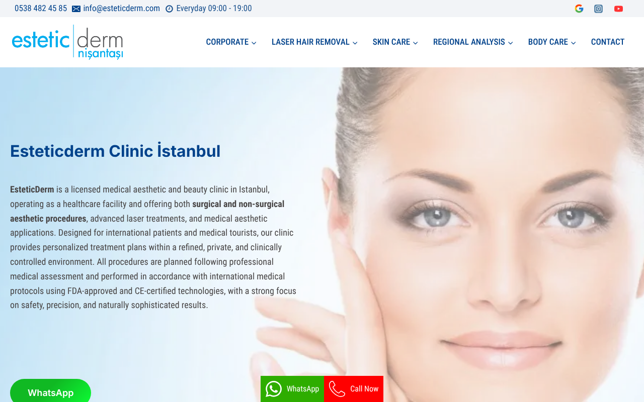 Esteticderm Nişantaşı screenshot — 30 Apr 2026