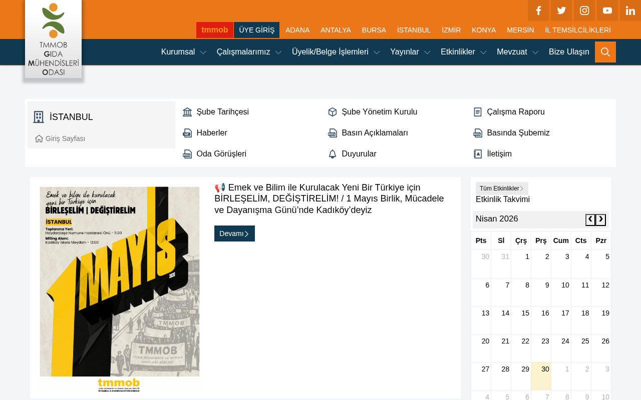 TMMOB GIDA Mühendisleri Odası screenshot — 30 Apr 2026
