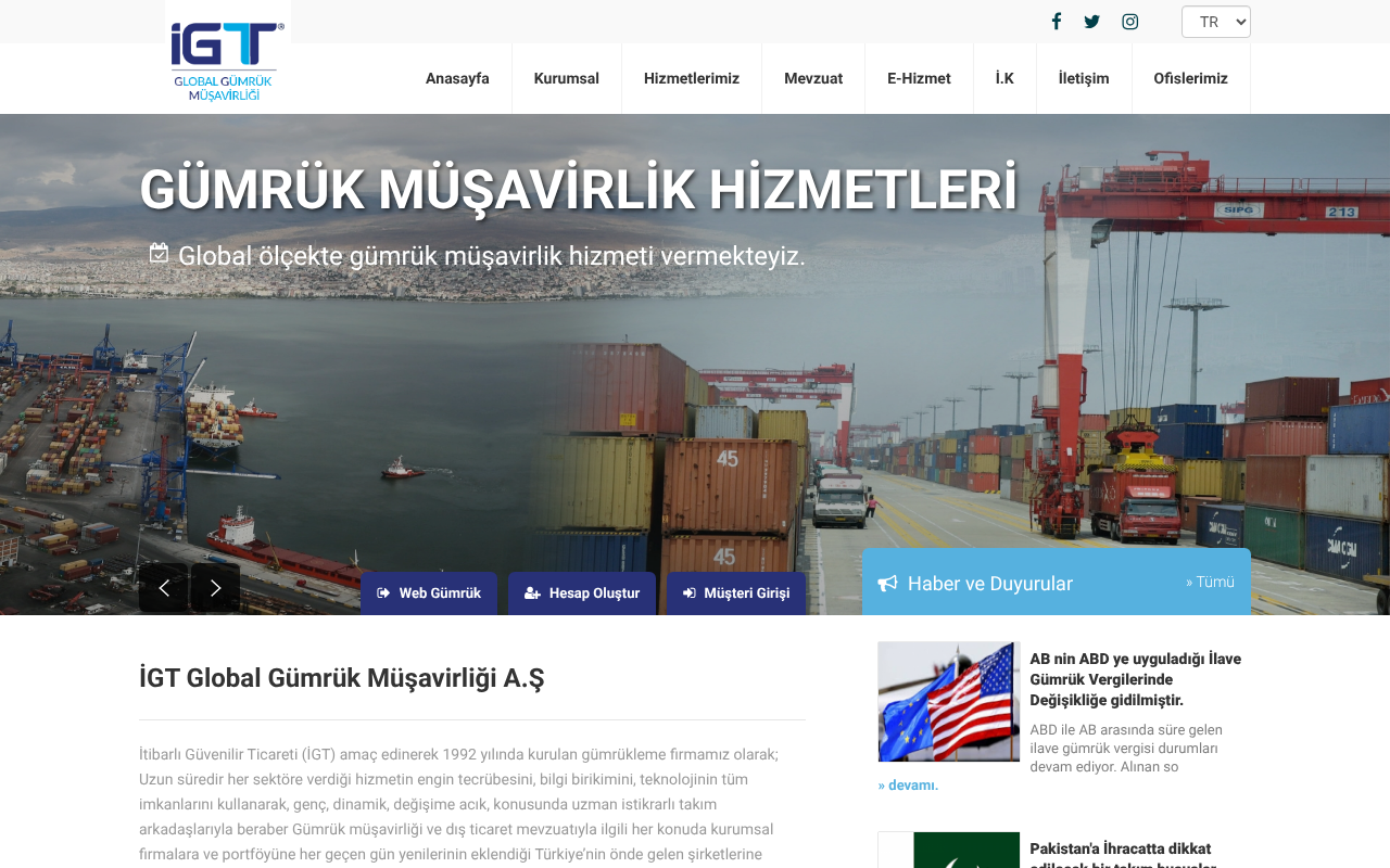 IGT Global Gümrük Müşavirliği A.Ş. screenshot