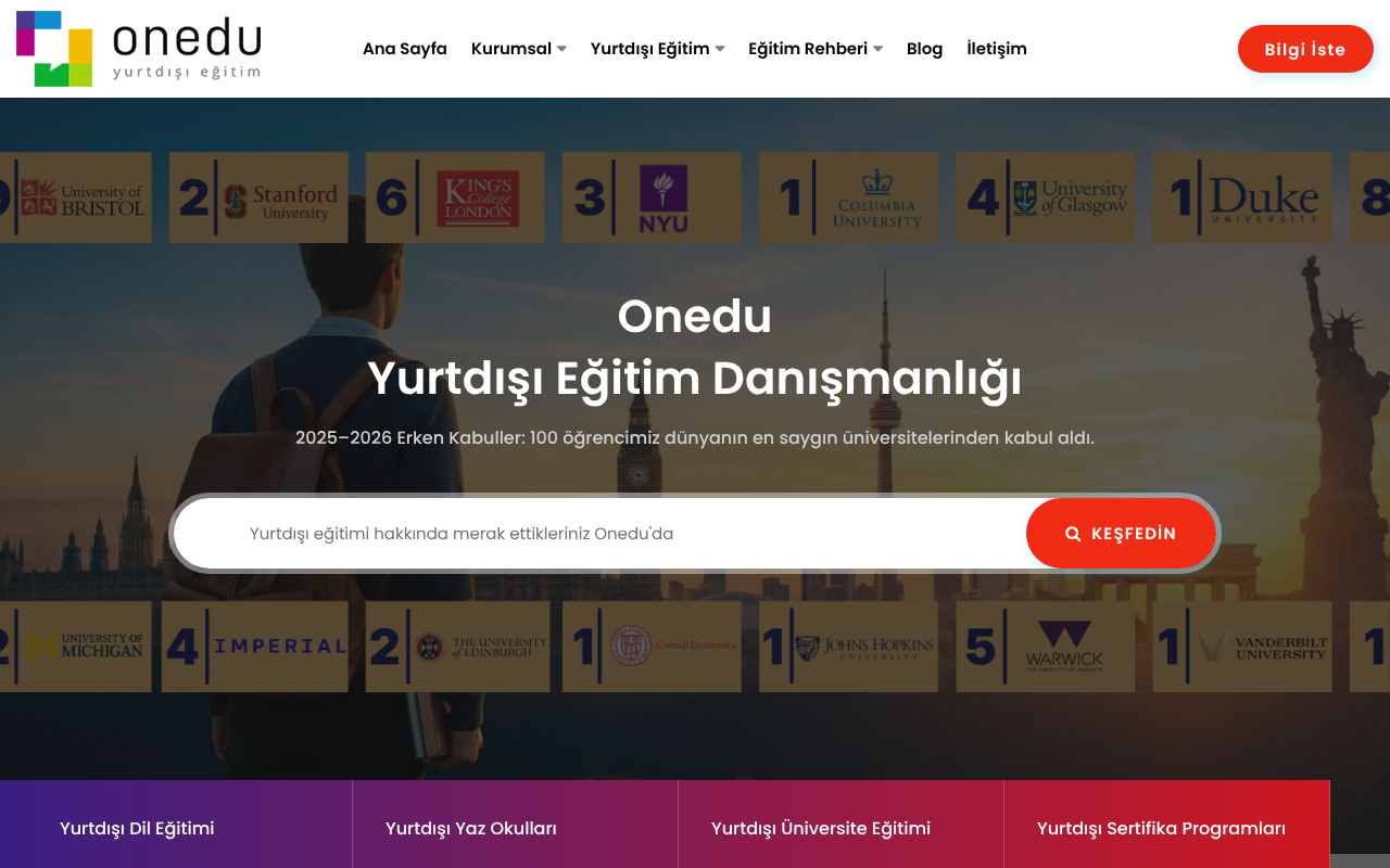 Onedu Yurtdışı Eğitim Danışmanlığı screenshot — 30 Apr 2026
