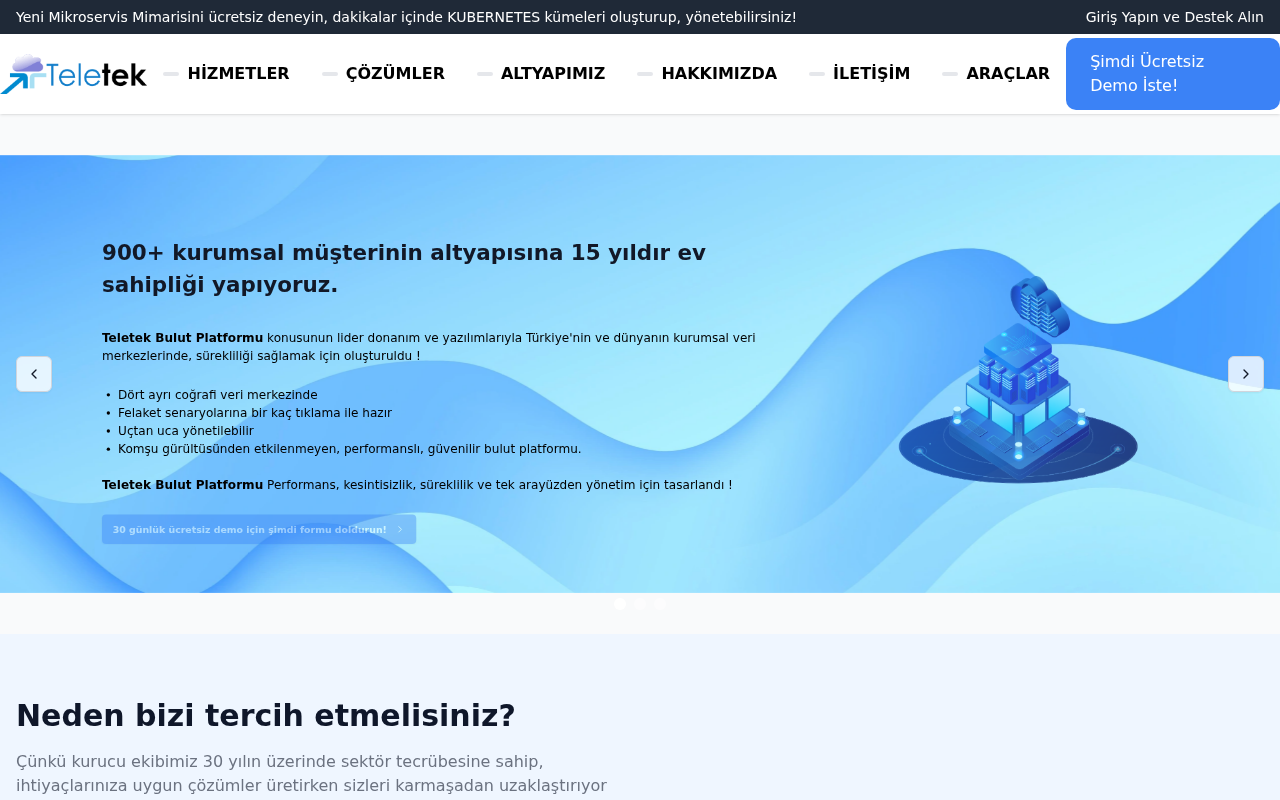 TELETEK BULUT BİLİŞİM VE İLETİŞİM HİZMETLERİ A.Ş. screenshot — 30 Apr 2026