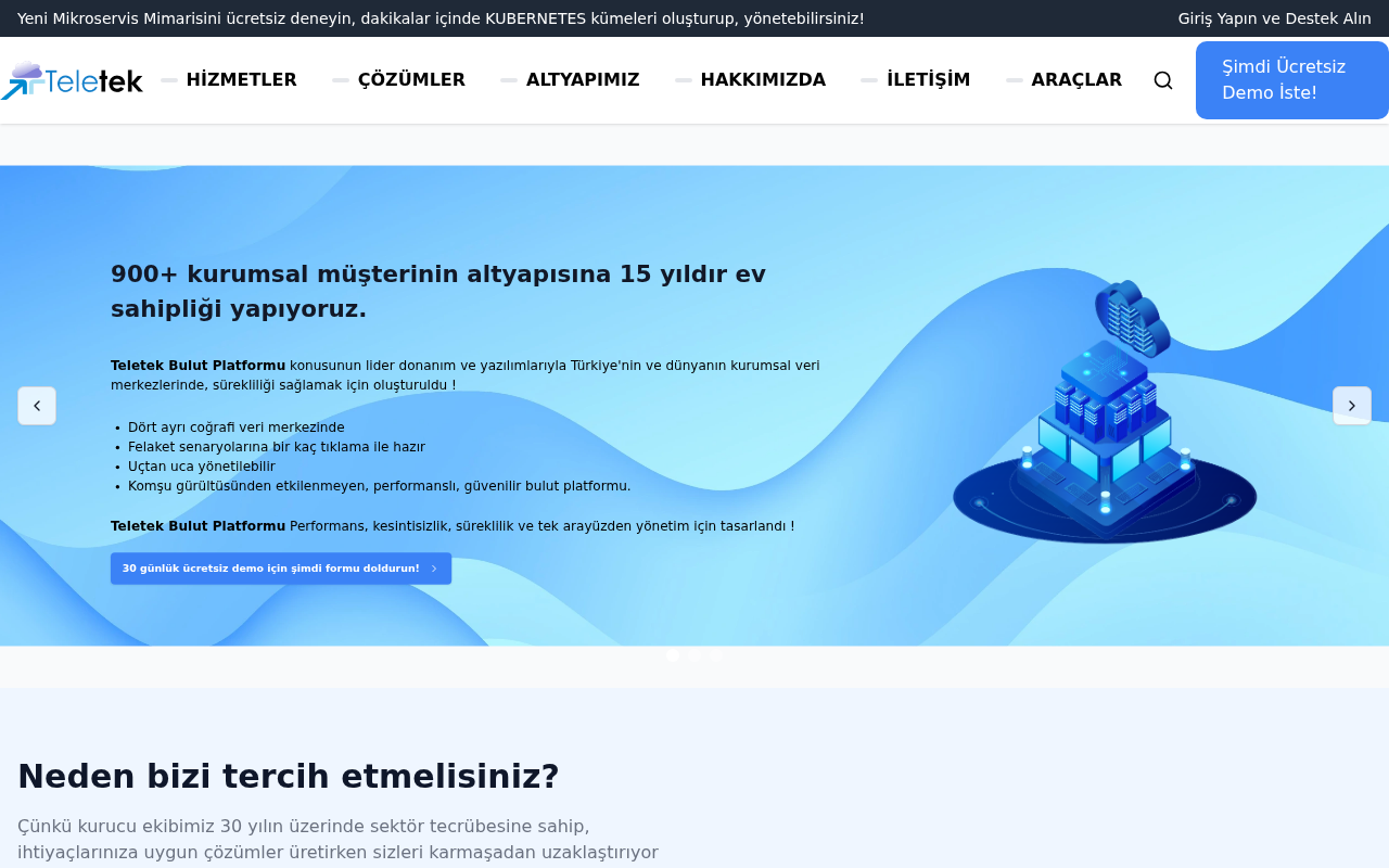 TELETEK BULUT BİLİŞİM VE İLETİŞİM HİZMETLERİ A.Ş. screenshot
