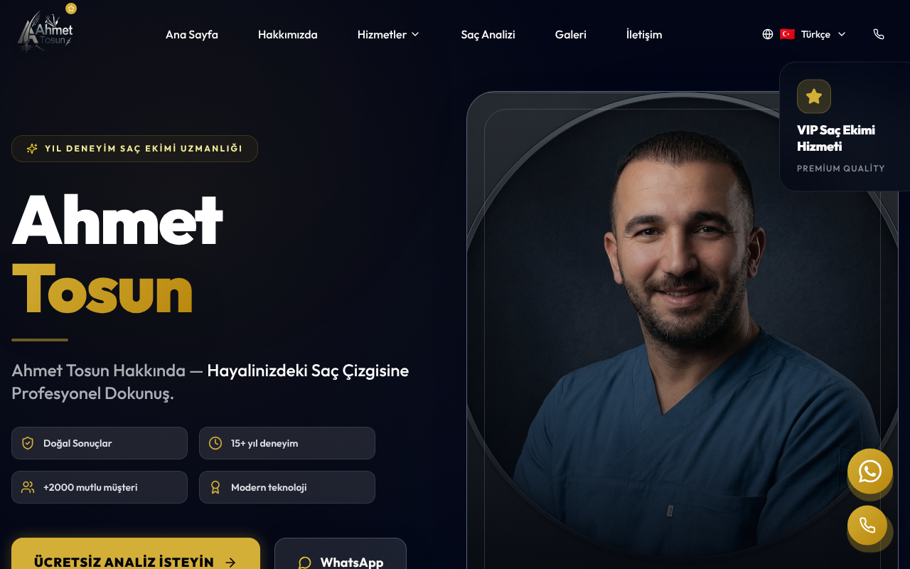 Ahmet Tosun Saç Ekim Danışmanlığı screenshot