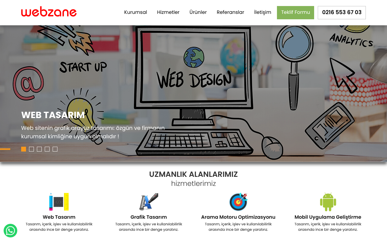 Webzane Bilişim screenshot