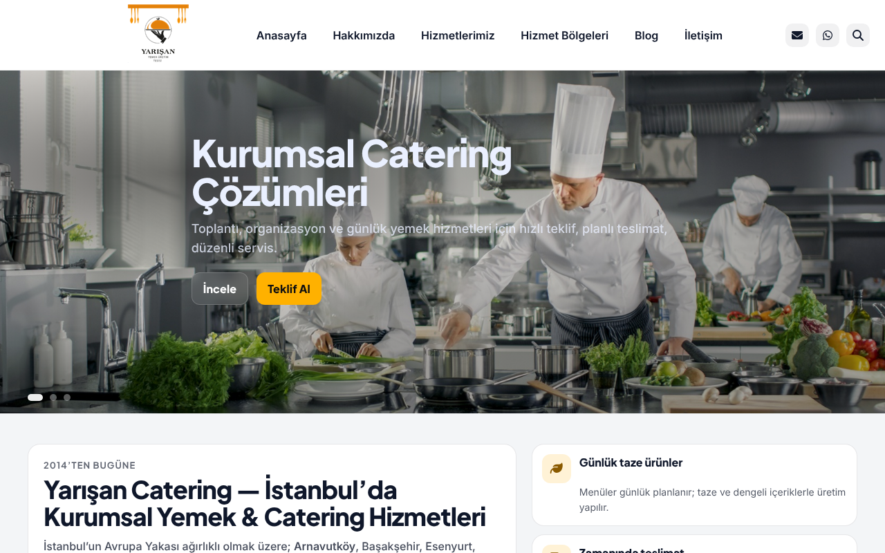 yarisancatering.com screenshot