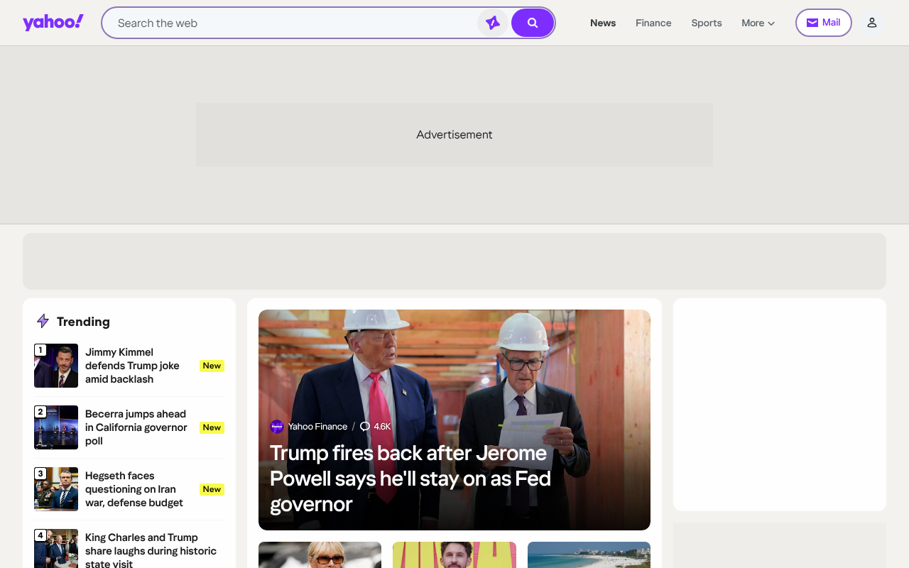 Yahoo! screenshot — 30 Apr 2026