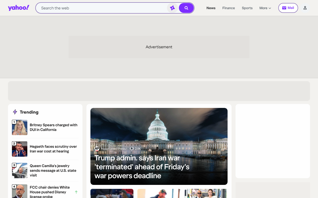 Yahoo! screenshot