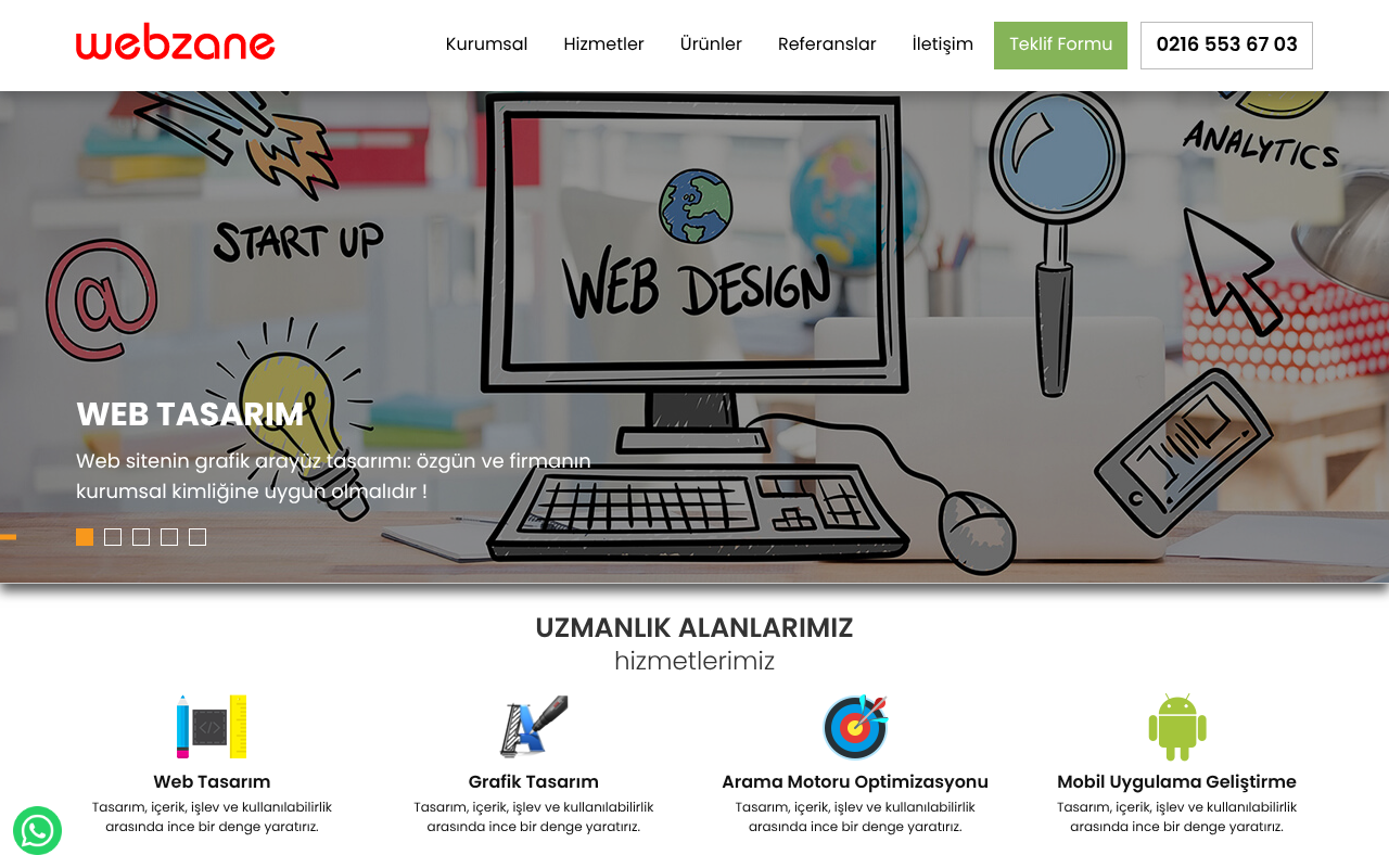 Webzane Bilişim screenshot