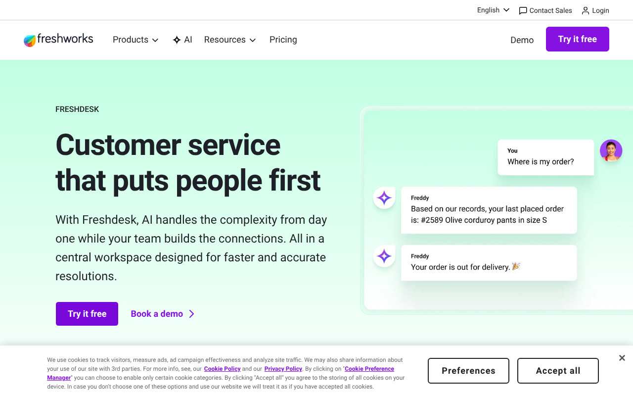Freshdesk screenshot