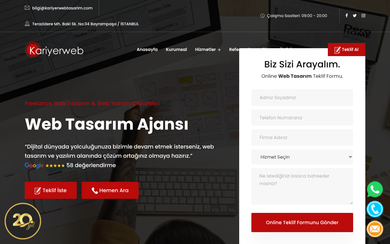 Kariyer Web Tasarım Ajansı | Profosyonel ve Kurumsal Web Tasarımı | Bayrampaşa — Site Report