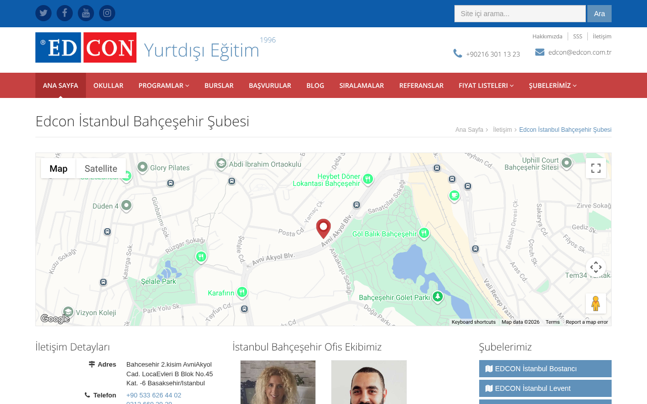 Edcon İstanbul Bahçeşehir Ofisi — Web Directory