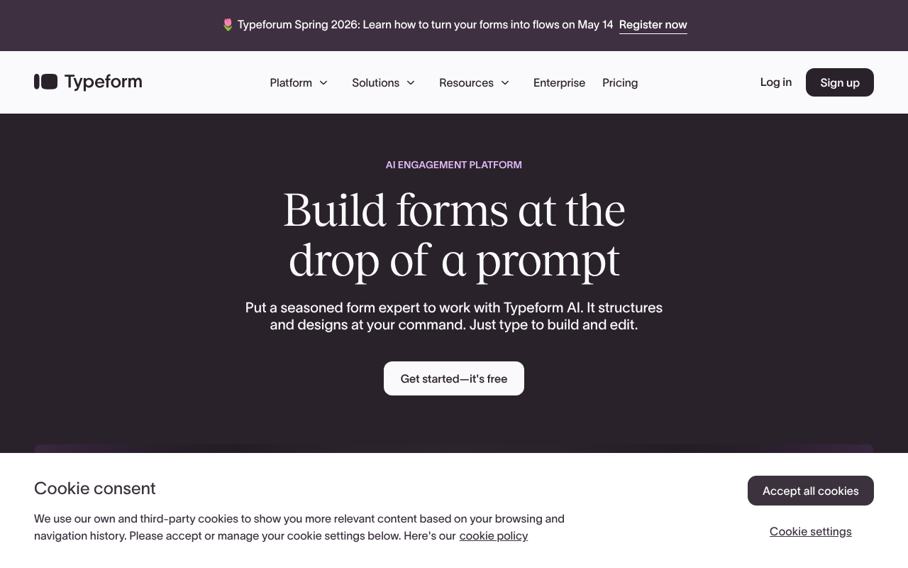 Typeform screenshot