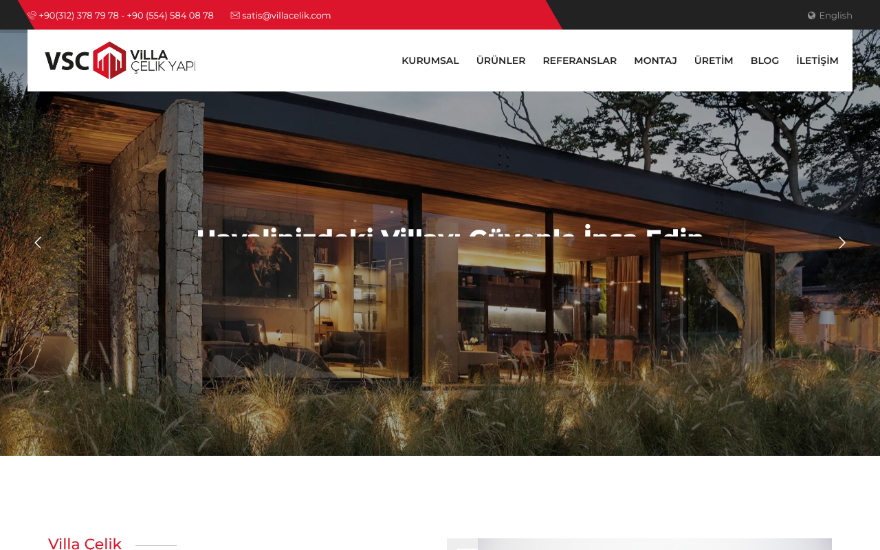Villa Çelik Yapı, Estetik Çelik Villa ve Çelik Ev screenshot