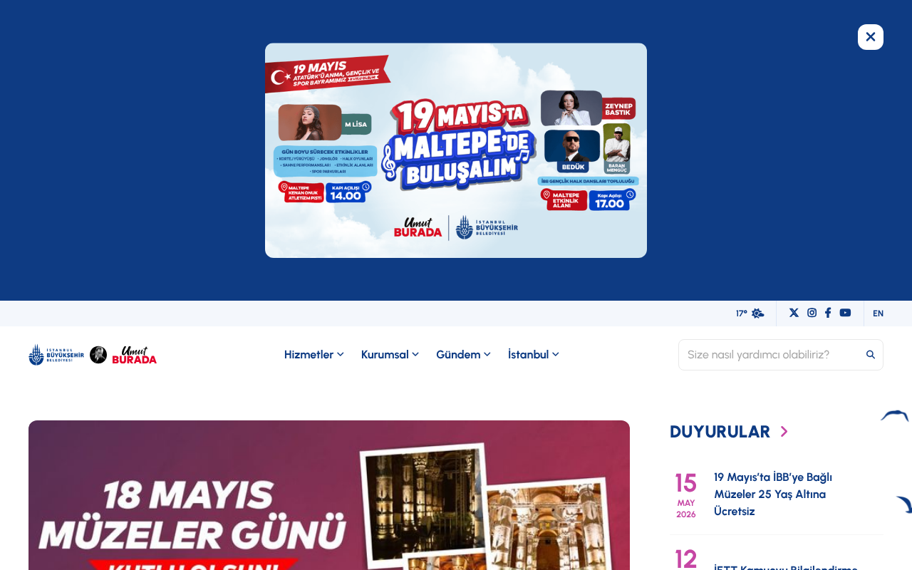 İstanbul Büyükşehir Belediyesi Kurumsal Web Sitesi — Site Report