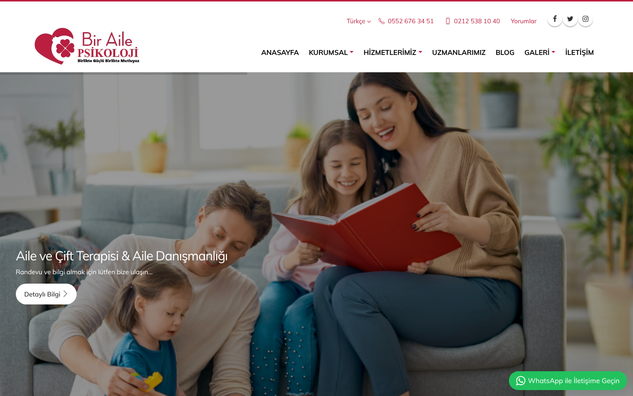 Bir Aile Psikolojik Danışmanlık |Deneyimli Psikolog-Pedagog-Aile Terapistleri|0 212 538 1040 screenshot