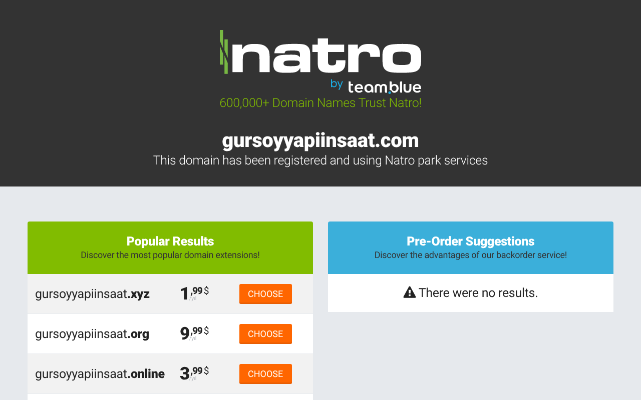 gursoyyapiinsaat.com Premium Park Sayfası