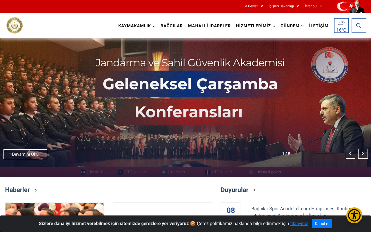 Bağcılar Kaymakamlığı screenshot