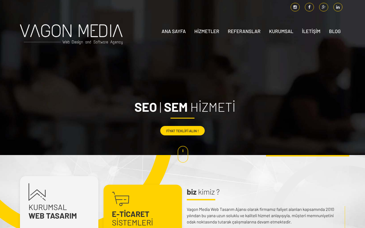 Vagon Media Web Tasarım ve Yazılım Ajansı | Web Tasarım, Seo Ajansı, Adwords Reklam, Kurumsal Mail, Periyodik Bakım ve Destek, E-Ticaret Sitesi, Kurumsal Web Tasarım, Web Tasarım Ajansı, Web Tasarım Firması, İstanbul Web Tasarım, Adwords Reklam Ajansı, Go screenshot
