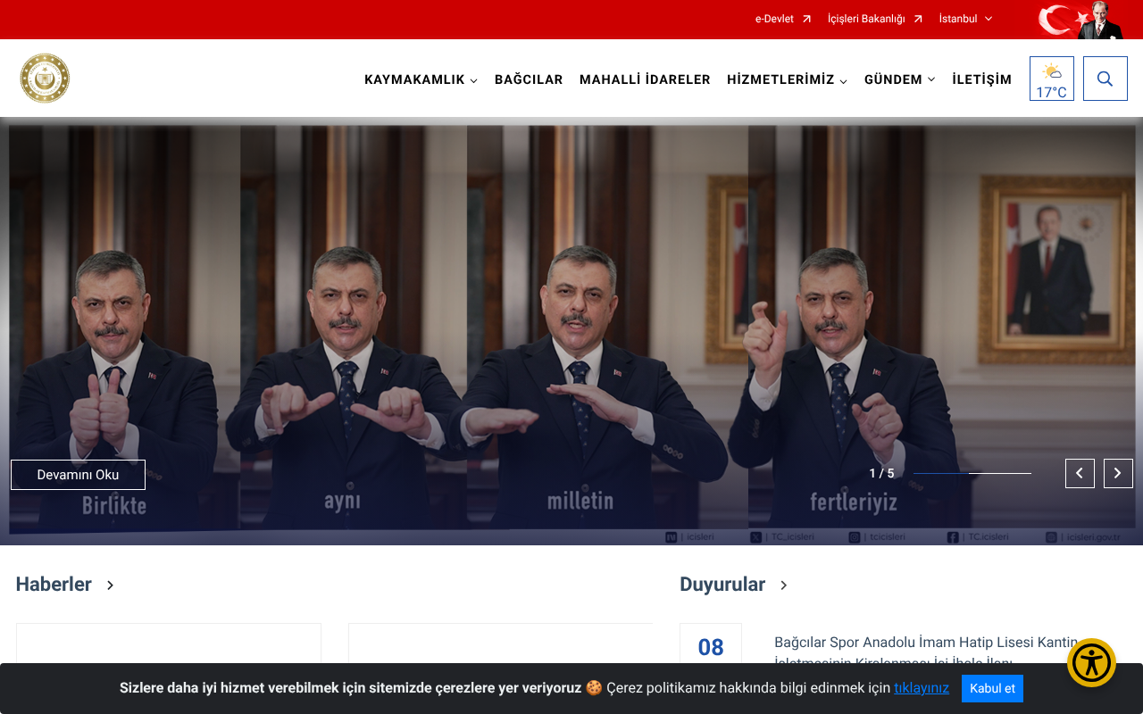 Bağcılar Kaymakamlığı screenshot