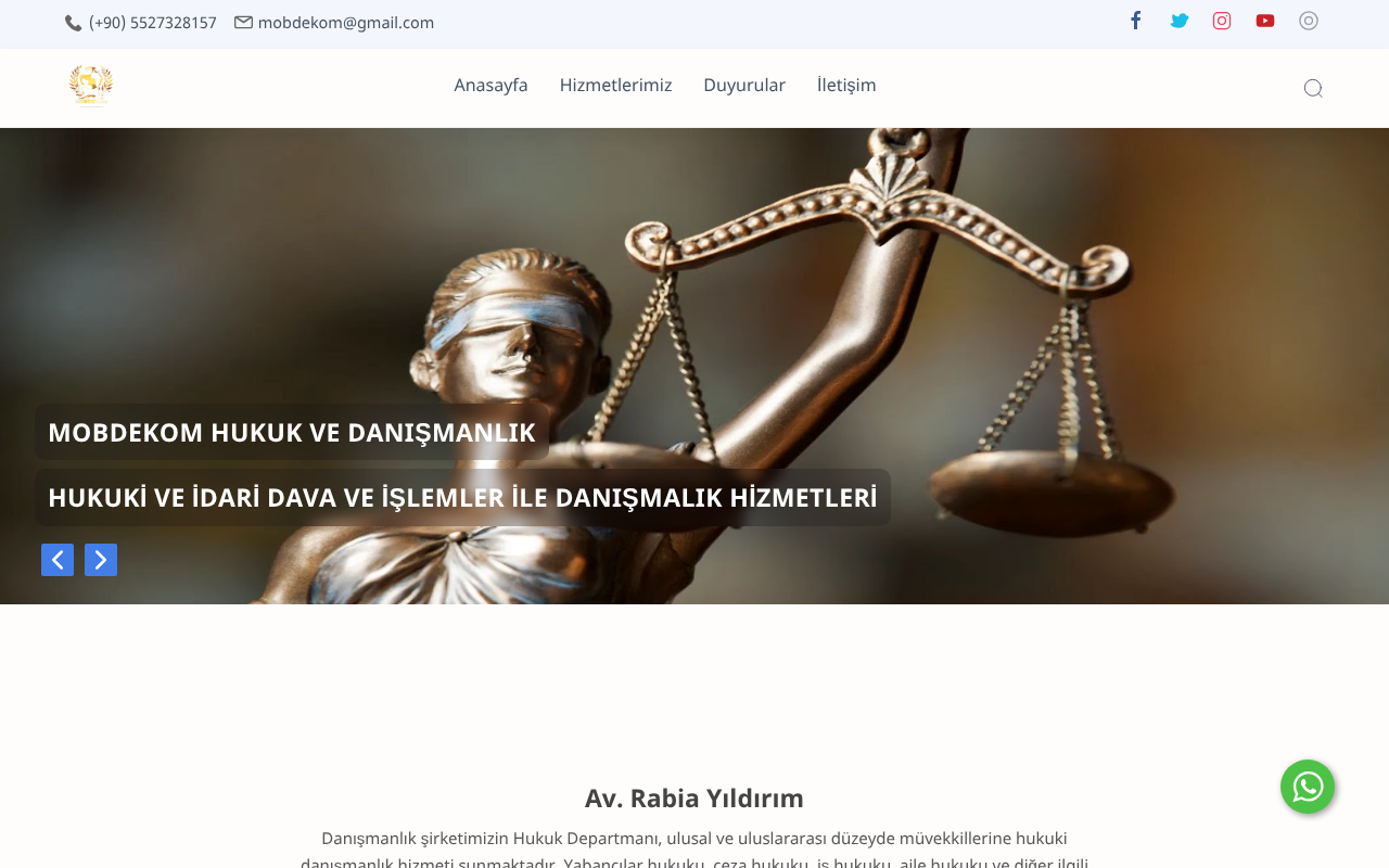 Mobdekom Hukuk Bürosu screenshot