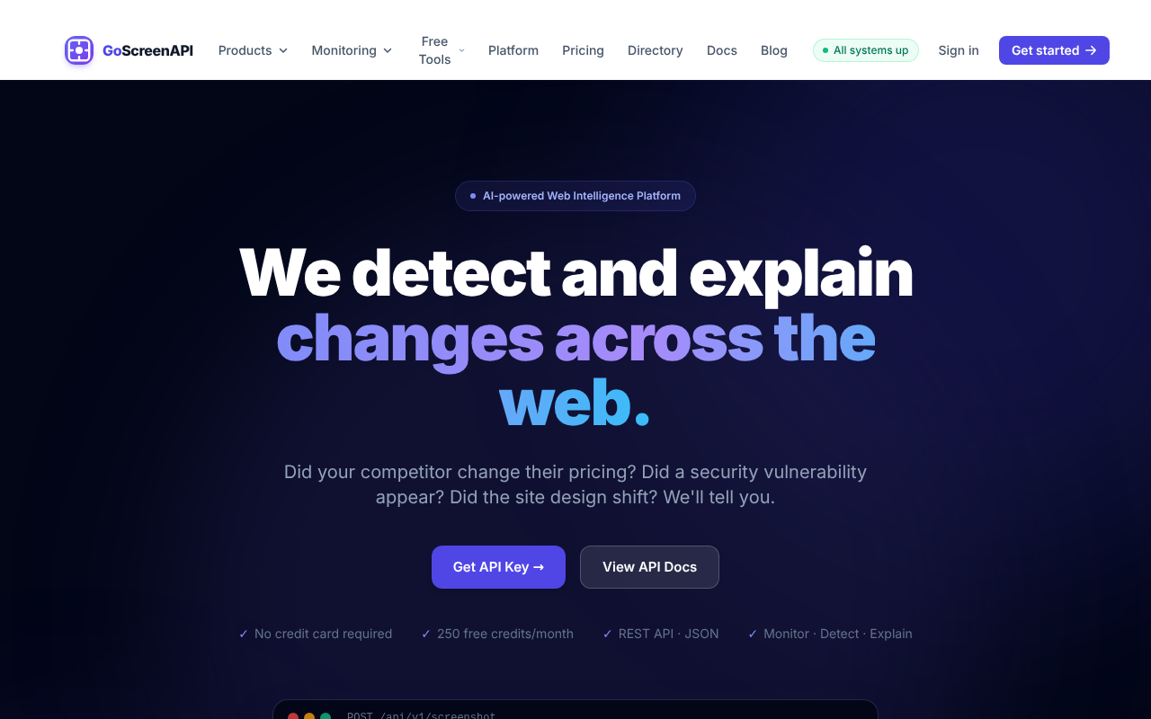 GoScreenAPI — Site Report