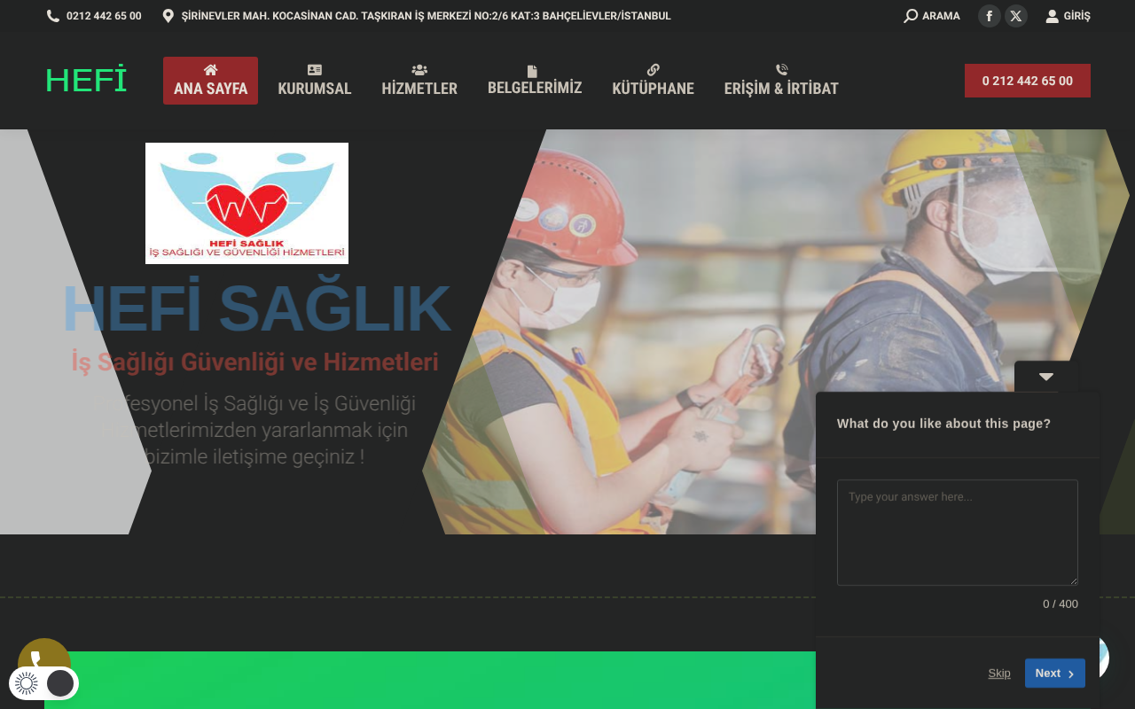HEFİ SAGLIK  OSGB İŞE GİRiŞ RAPORU HEFİ Sağlık İş Sağlığı ve Güvenliği Eğitim Danışmanlık Mühendislik Ölçüm ve Sağlık Hizm.Tic.Ltd.Şti.