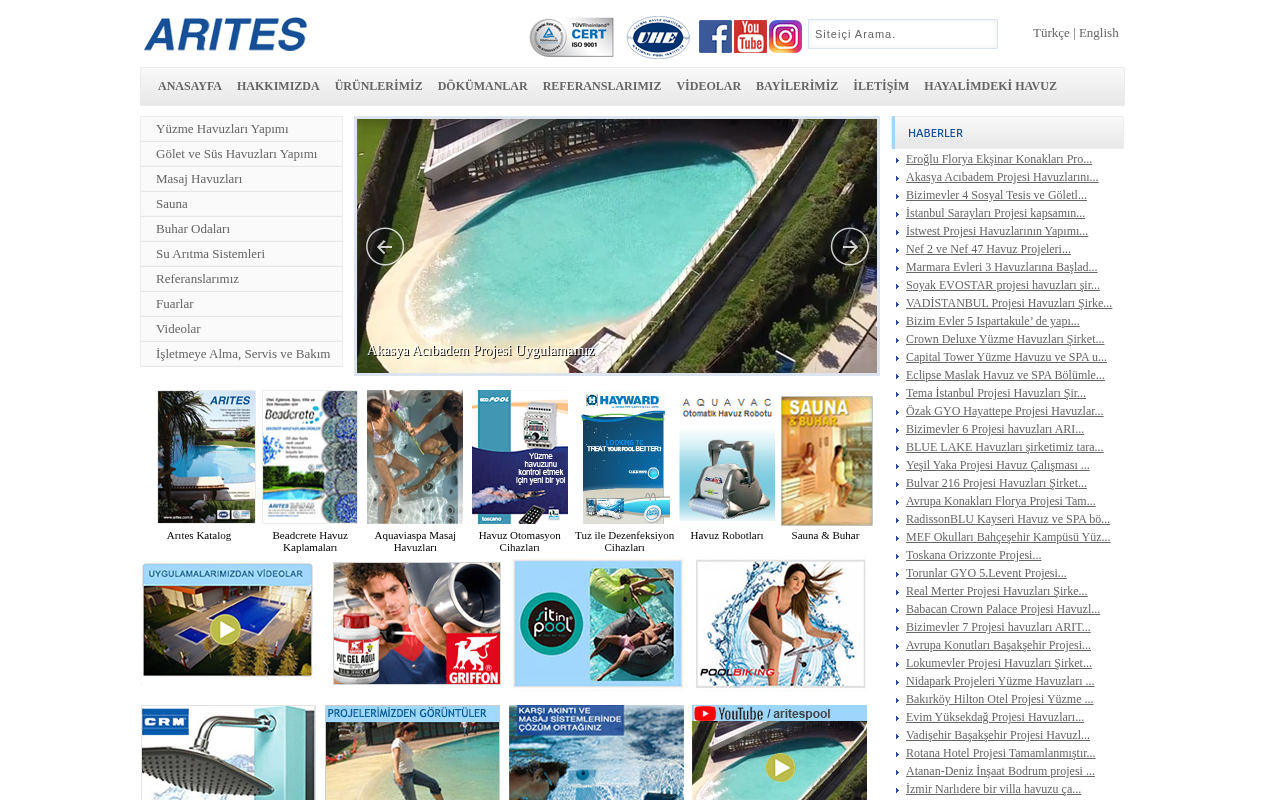 ARITES Yüzme Havuzu, Masaj Havuzu, Süs Havuzları, Su Arıtma Sistemleri — Web Directory