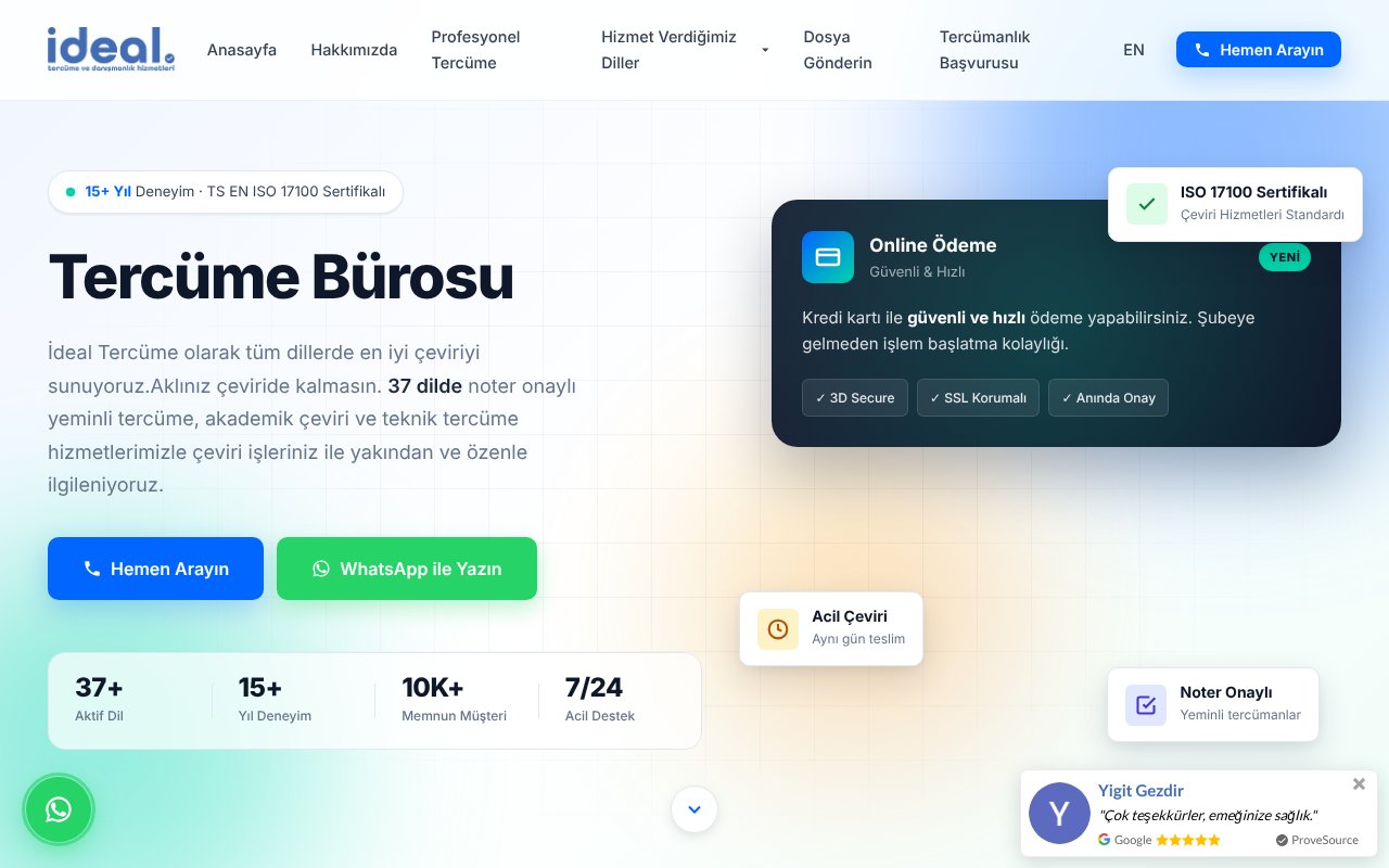 İdeal Tercüme Bürosu — Site Report