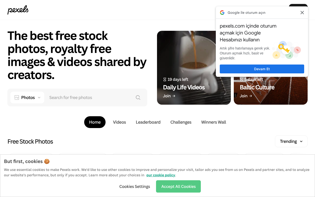 Pexels screenshot