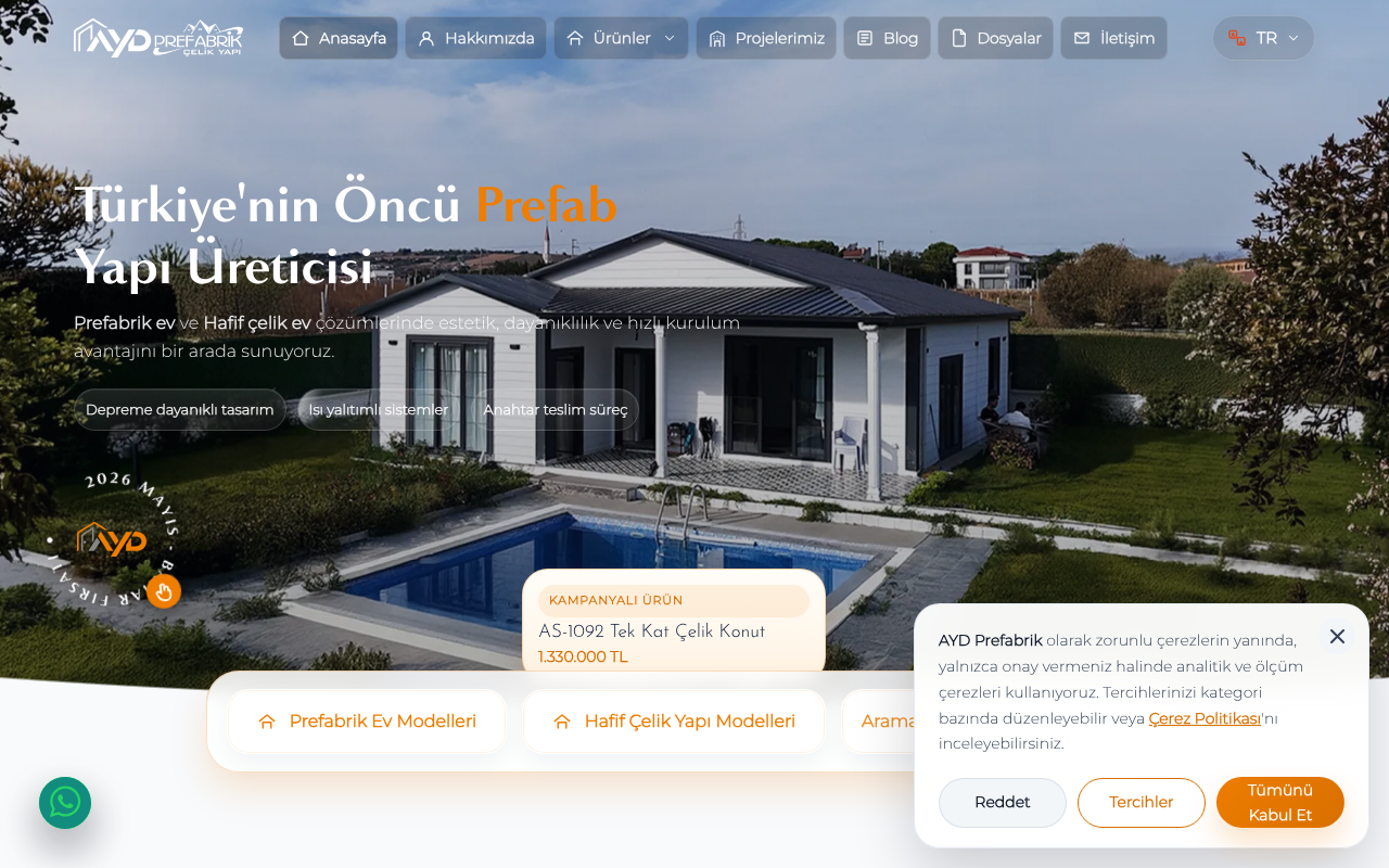 Prefabrik Ev &amp; Hafif Çelik Yapı — Site Report