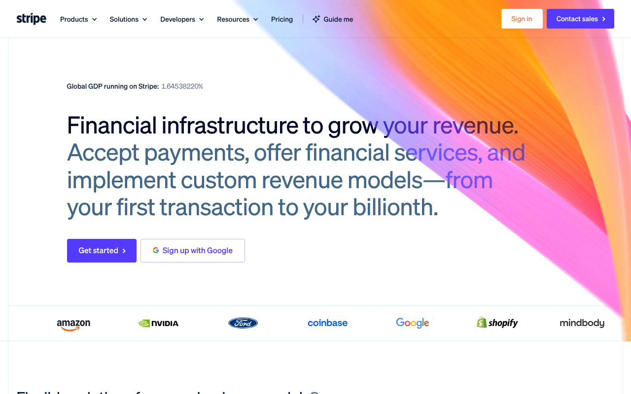 Stripe screenshot