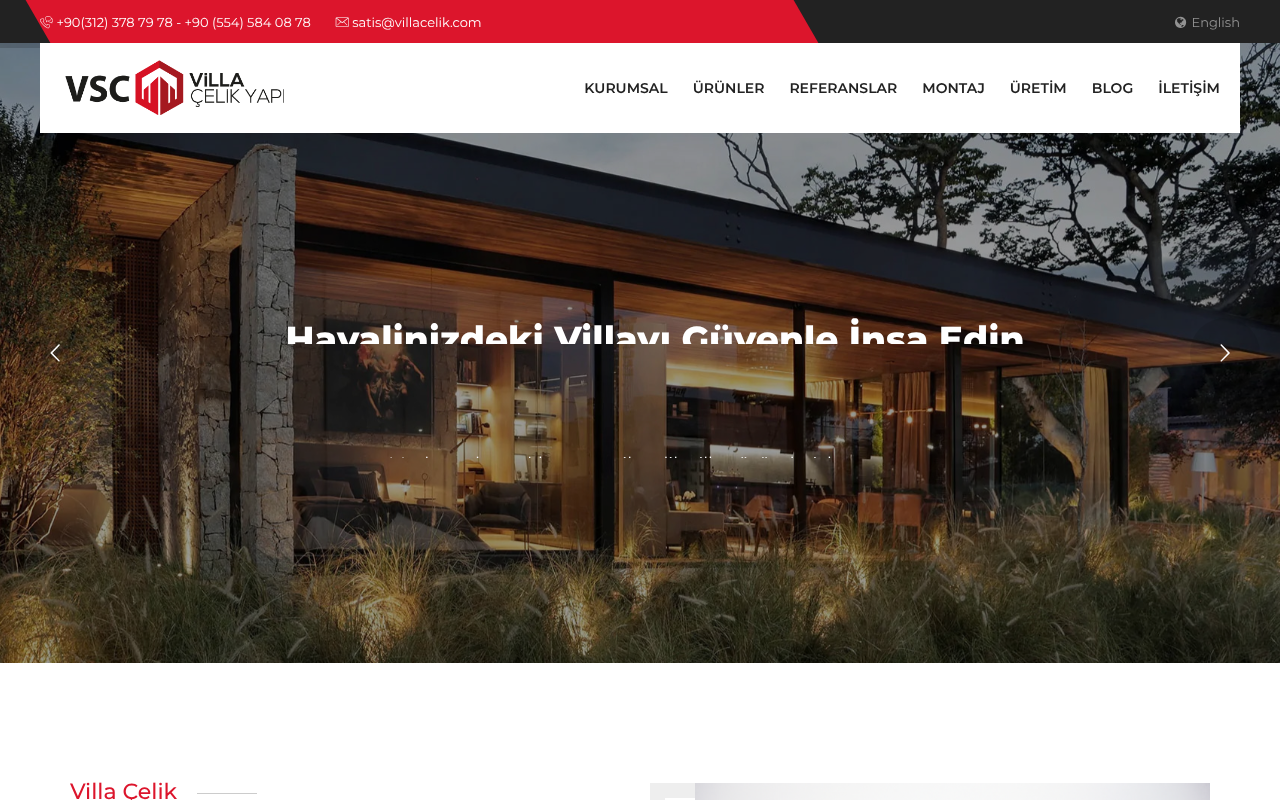 Villa Çelik Yapı, Estetik Çelik Villa ve Çelik Ev — Site Report